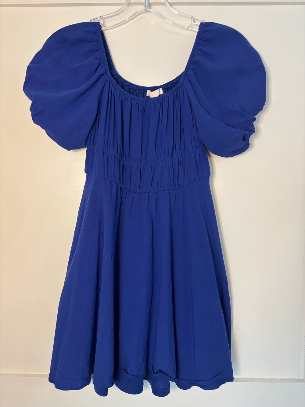 GB girls Royal Blue Puff Sleeve Dress size medium in excellent condition